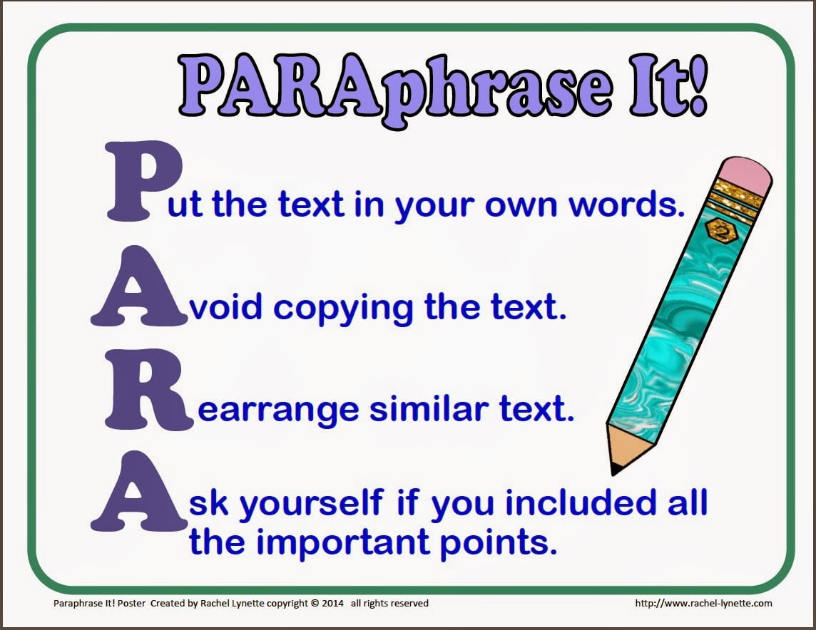 paraphrasing strategy for students
