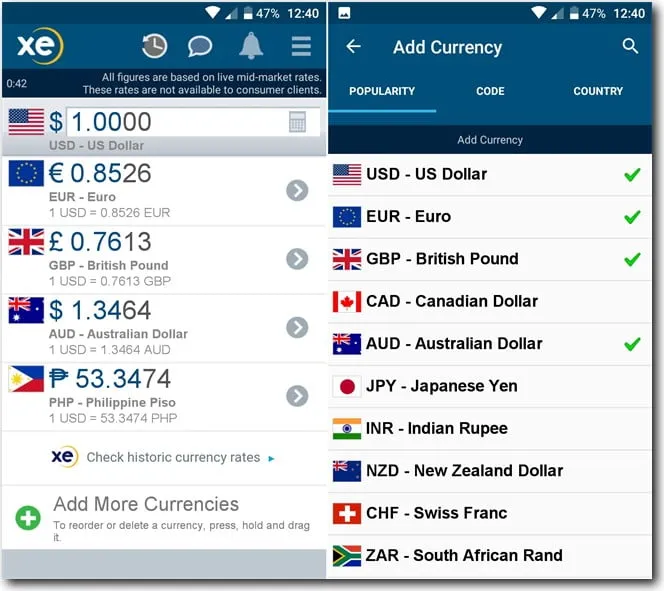 XE Currency App